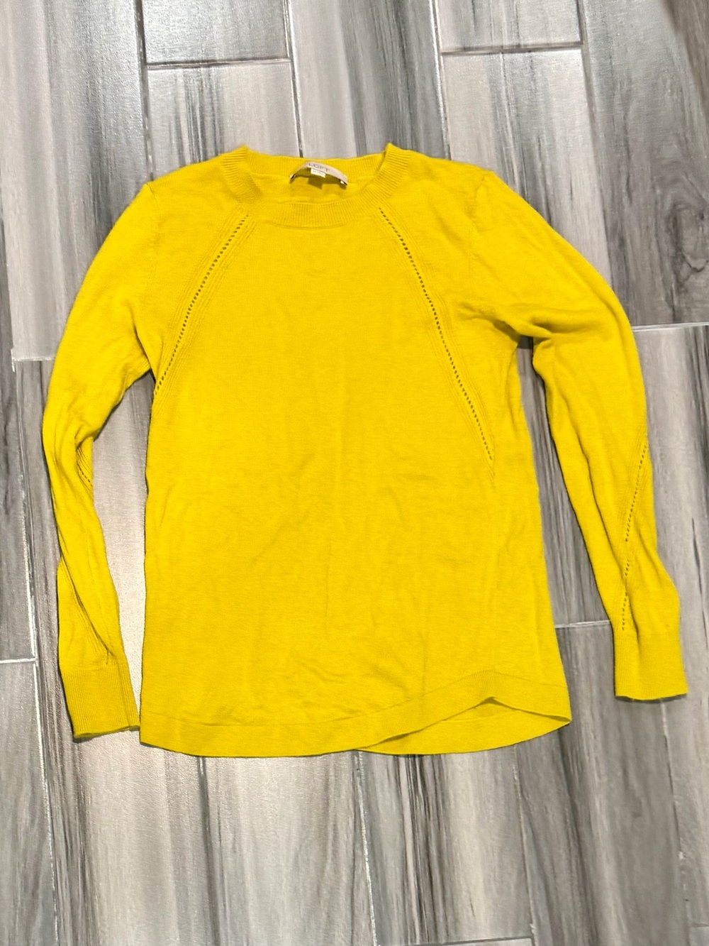 LOFT Sunny Yellow Lightweight Crewneck Sweater